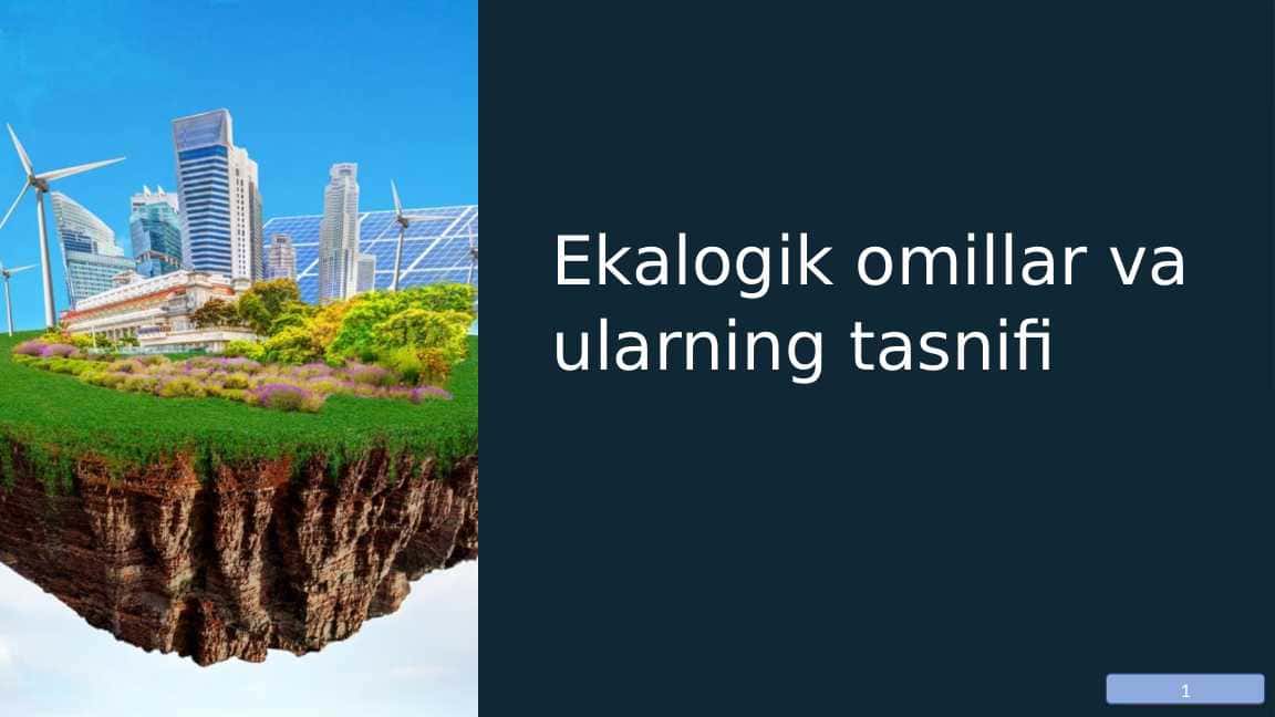 Ekalogik omillar va ularning tasnifi