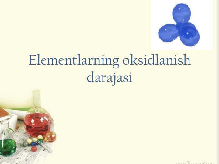 Elementlarning oksidlanish darajasi