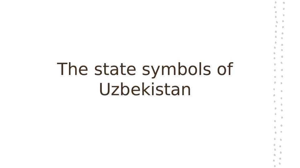 The state symbols of Uzbekistan
