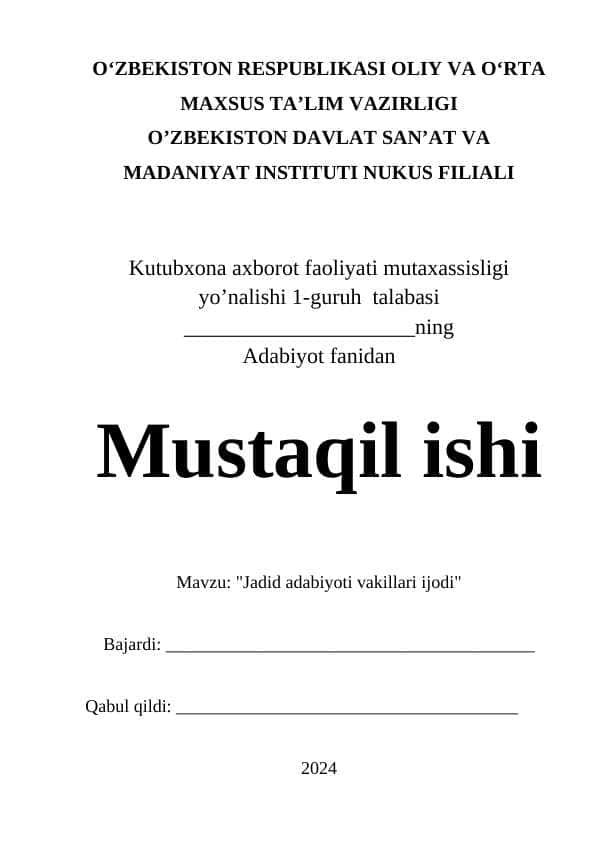 Jadid adabiyoti vakillari ijodi