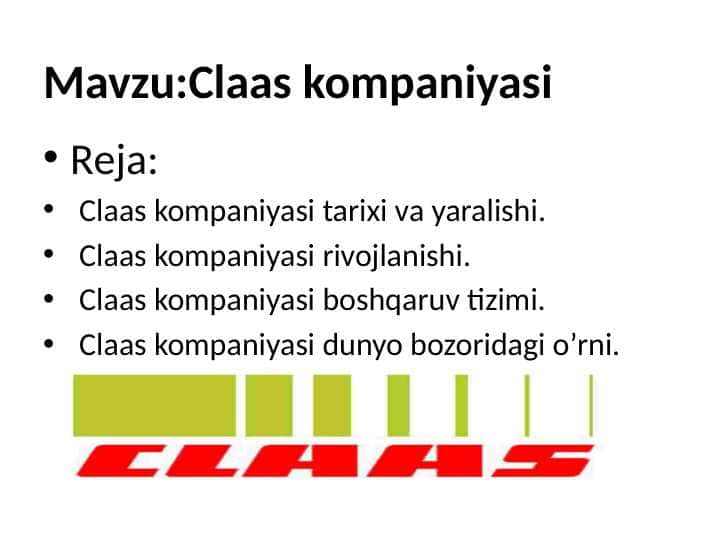Claas kompaniyasi pptx
