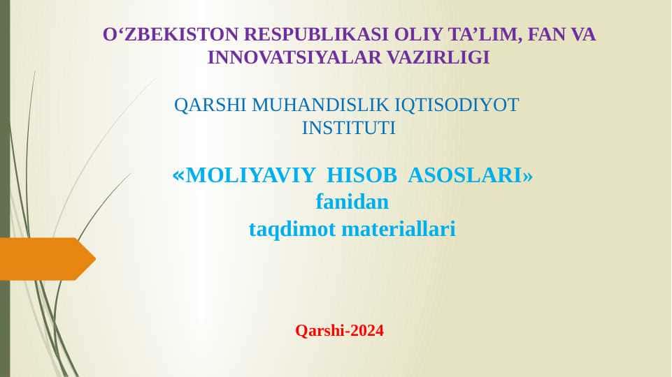 MATERIALLAR HISOBI