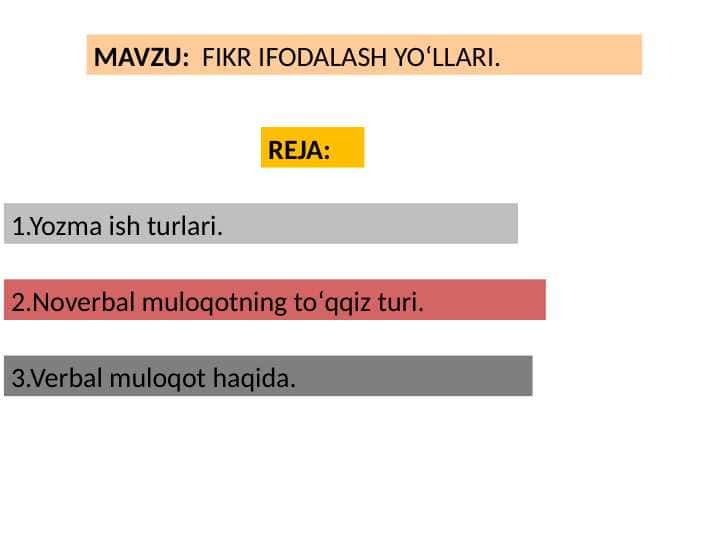 FIKR IFODALASH YOʻLLARI.