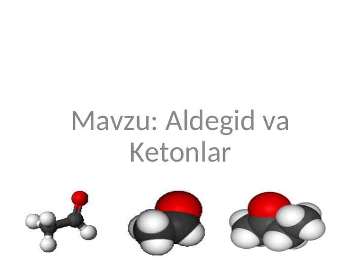 Aldegid va Ketonlar