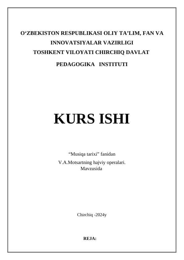 V.A.Motsartning hajviy operalari
