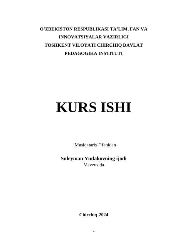 Suleyman Yudakovning ijodi
