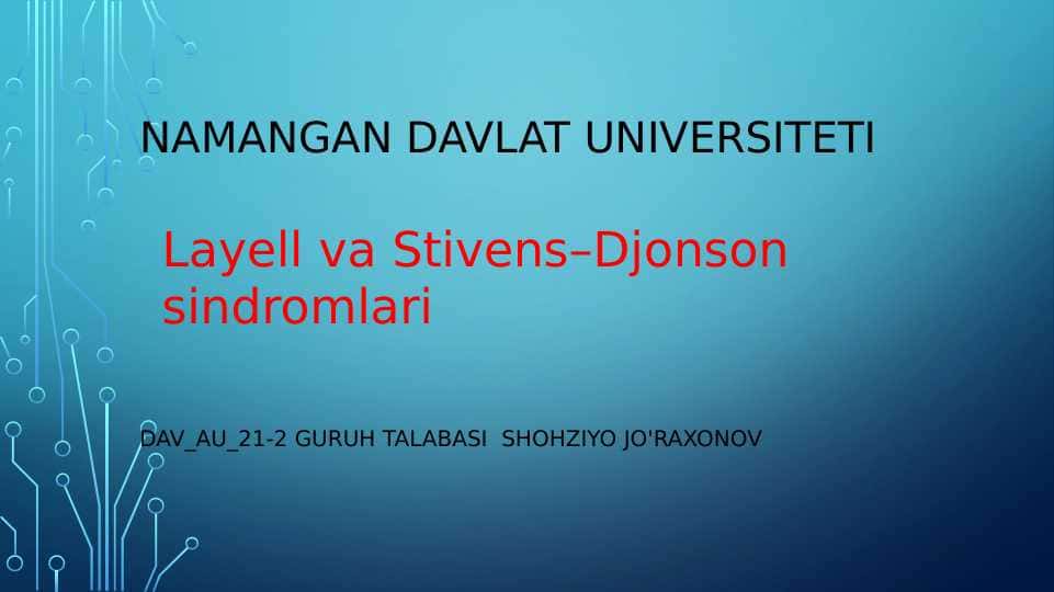 Stiven-Jonson va Layell sindromlari