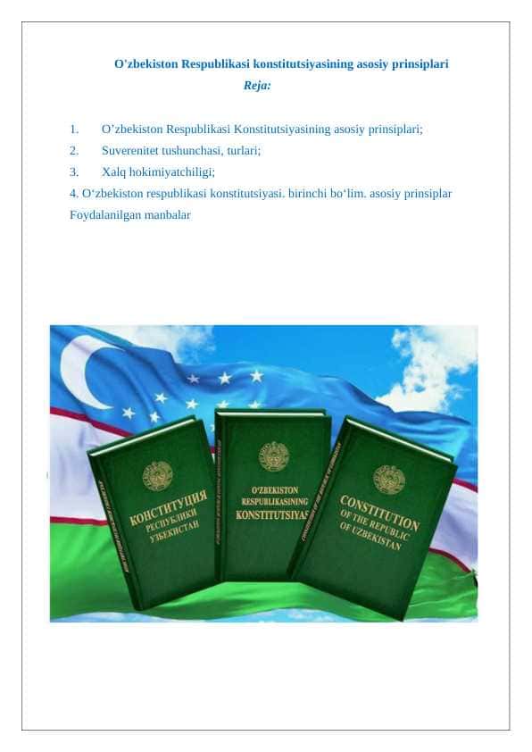 O'zbekiston Respublikasi konstitutsiyasining asosiy prinsiplari 24