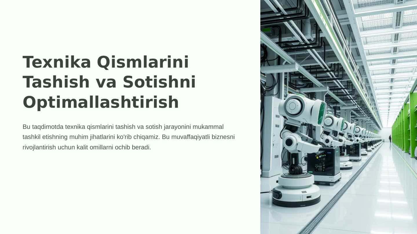 Tehnika qisimlarini tashish va sotishni optimallashtirish