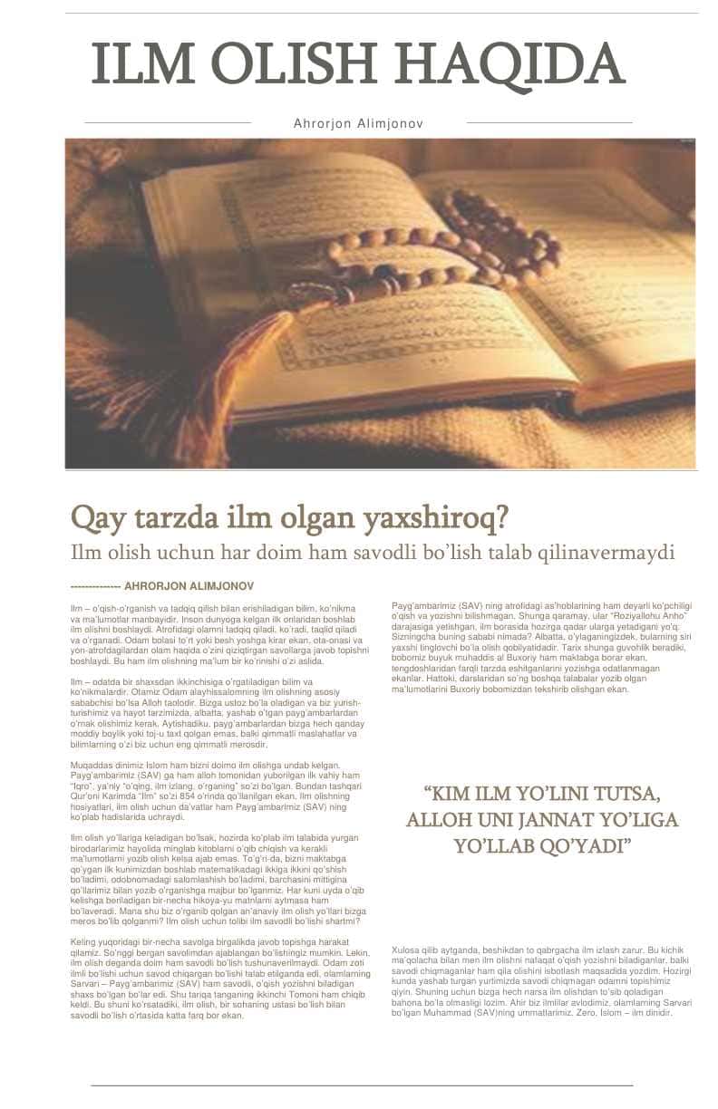 Ilm olish sirlari