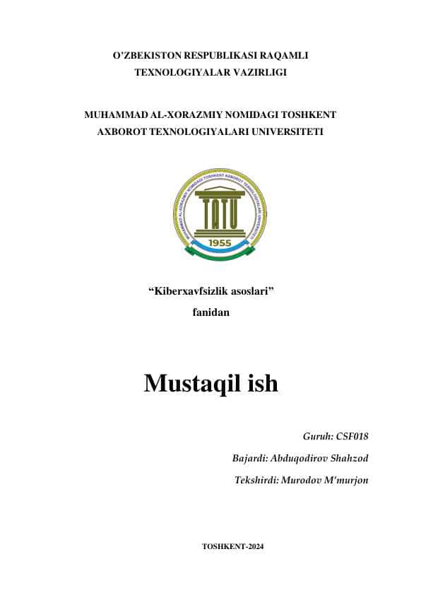 ENIGMA SHIFRLASH MASHINASI VA UNING BARDOSHLILIGI