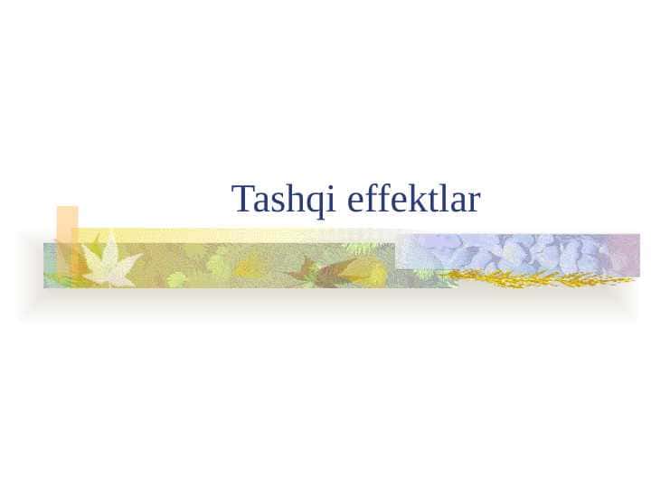 Tashqi effektlar