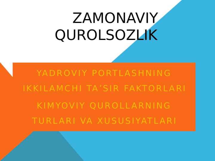 Zamonaviy qurolsozlik