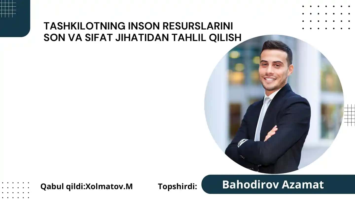 TASHKILOTNING INSON RESURSLARINI SON VA SIFAT JIHATIDAN TAHLIL QILISH