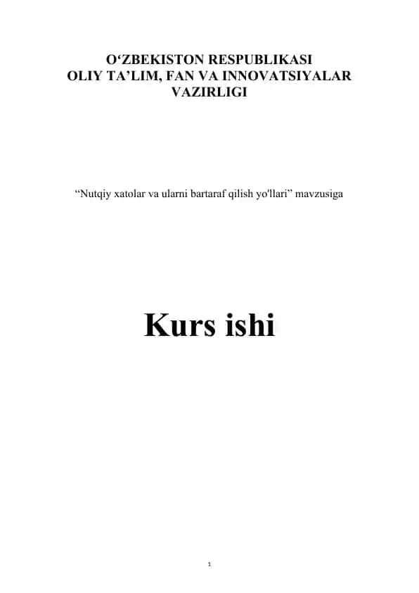 Nutqiy xatolar va ularni bartaraf qilish yo'llari