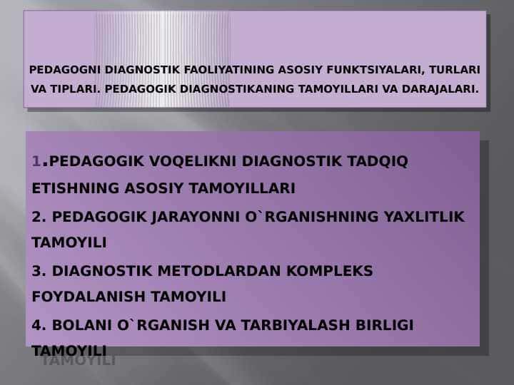 Pedagogni diagnostik faoliyatining asosiy funktsiyalari