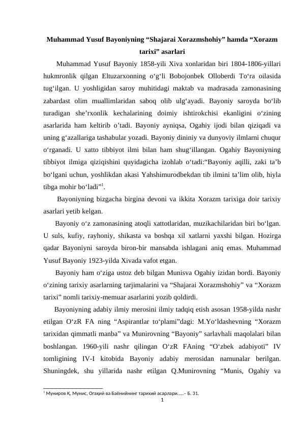 Firdavs ul-iqbol” – Shermuhammad Munis