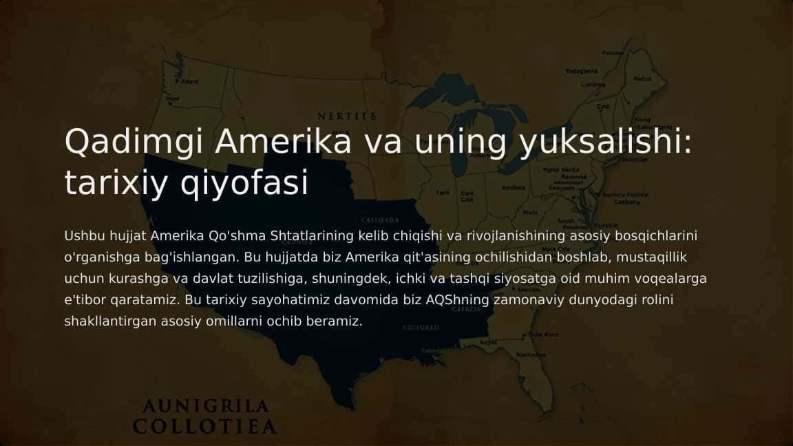 Qadimgi Amerika va uning yuksalishi