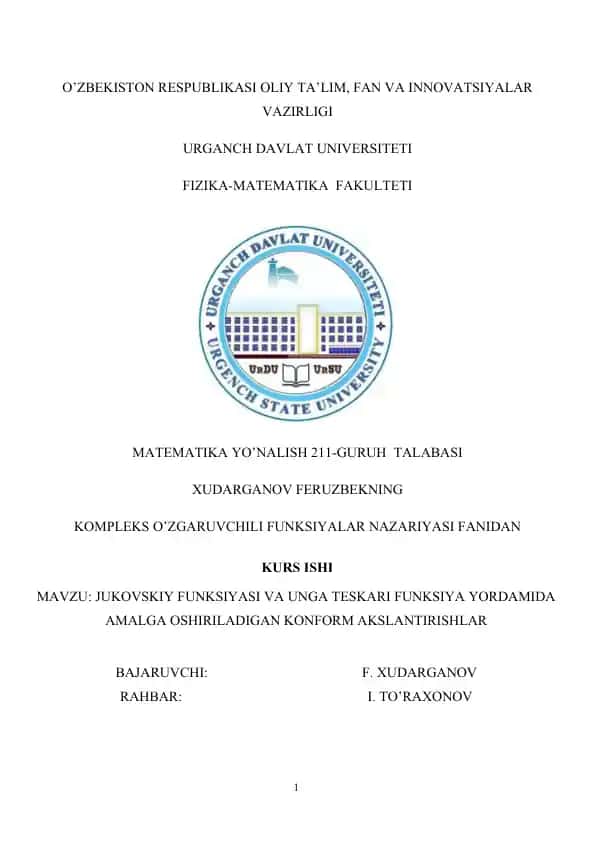 Ko'mpleks tekislikda chiziqlar va sohalar