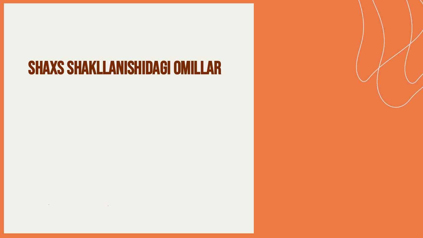 Shaxs shakllanishidagi omillar