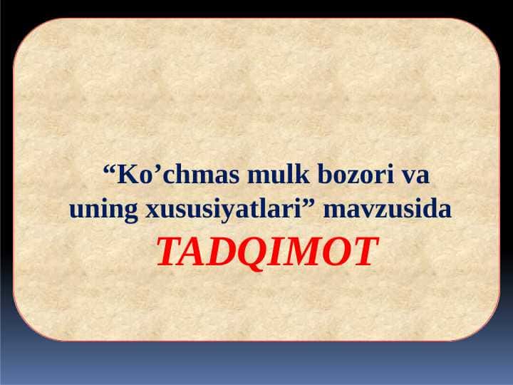 Ko'chmas mulk bozori