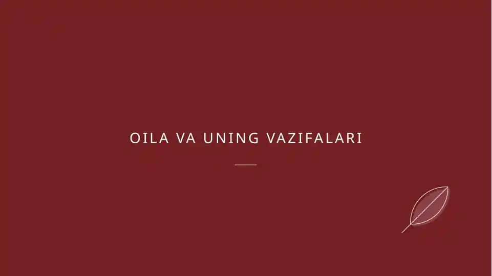 Oila va uning vazifalari
