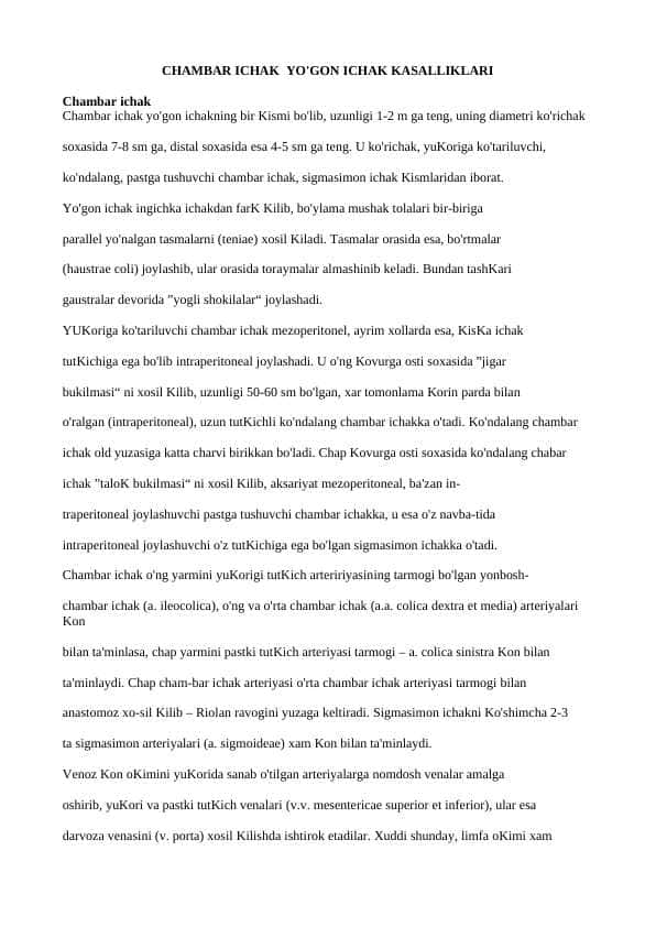 CHAMBAR ICHAK YO'GON ICHAK KASALLIKLARI.docx
