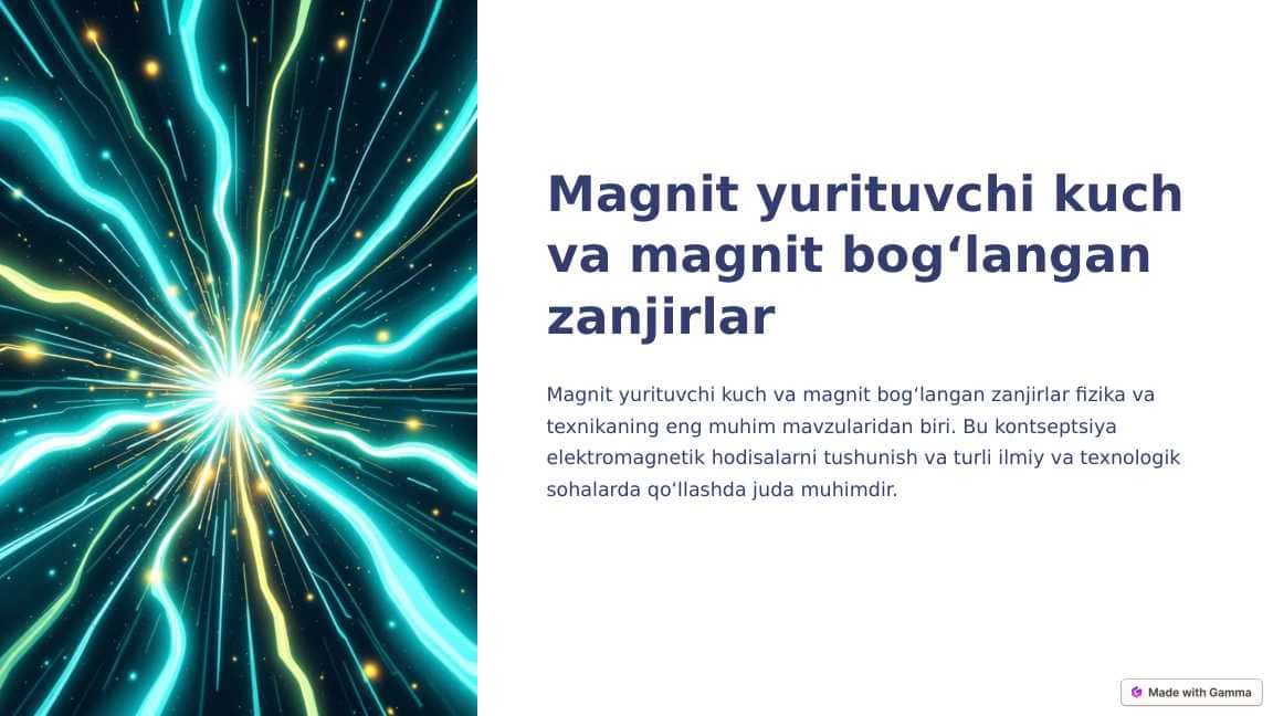 Magnit yurituvchi kuch va magnit bogʻlangan zanjirlar