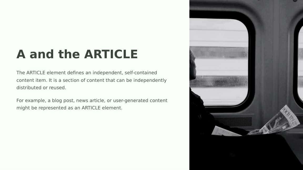 A and the ARTICLE