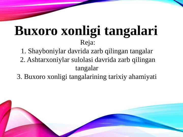 Buxoro xonligi tangalari