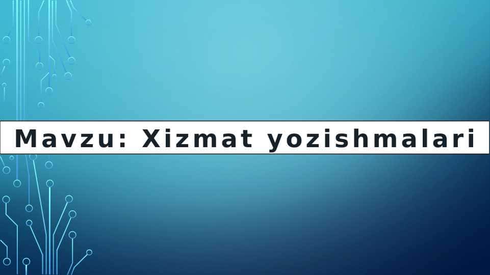 Xizmat yozishmalari