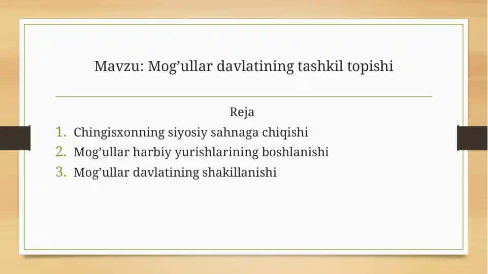 Mog’ullar davlating tashkil topishi