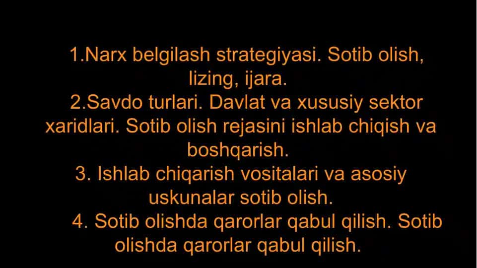 Narx Belgilash Strategiyasi