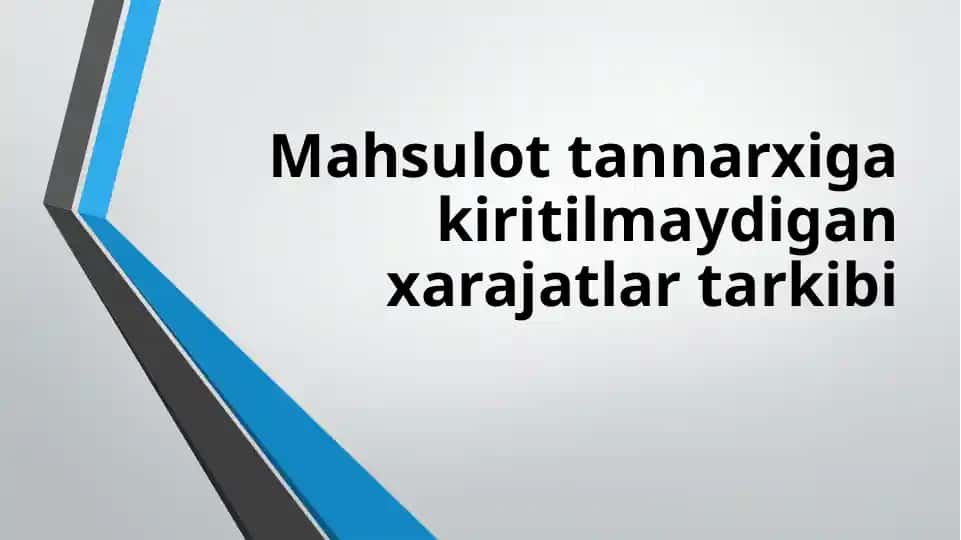 Mahsulot tannarxiga kiritilmaydigan xarajatlar tarkibi