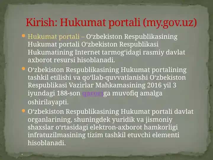 O‘zbekiston Respublikasining Hukumat portali