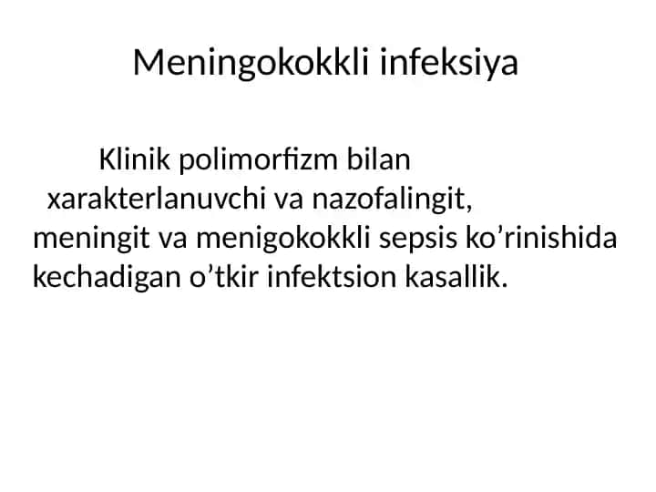 Meningokokkli infeksiya