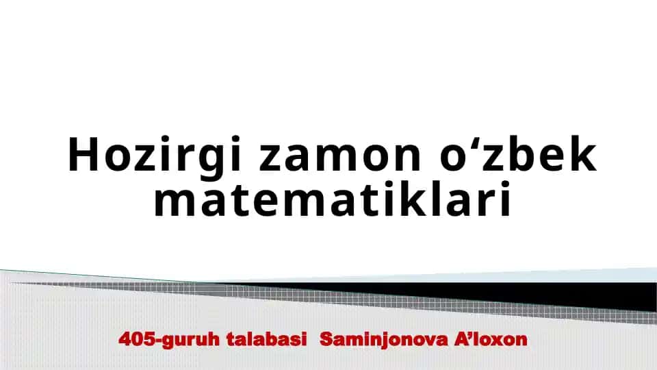 Oʻzbek matematiklari