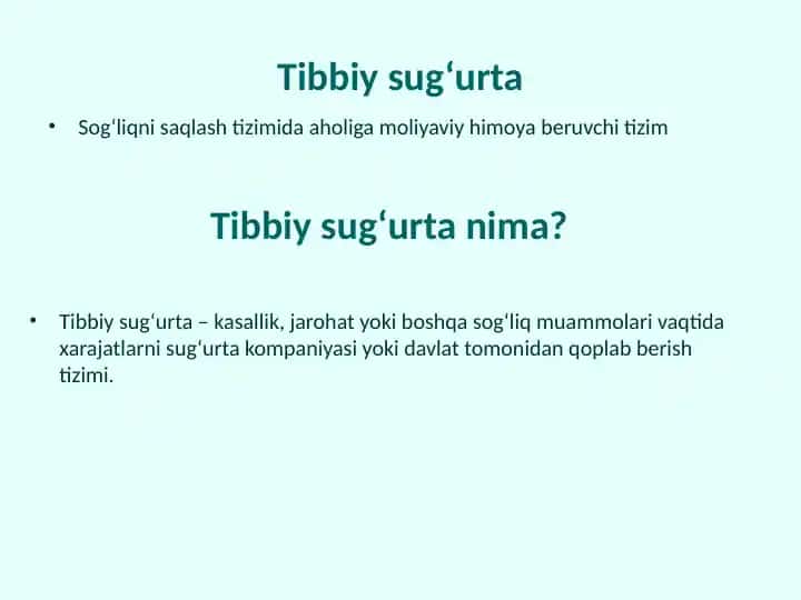 Tibbiy sug‘urta