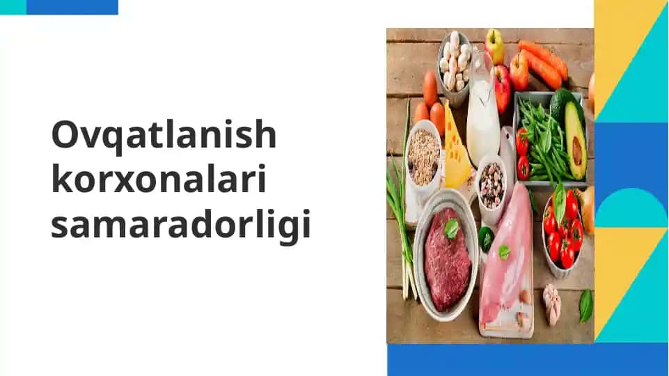 Ovqatlanish korxonalari samaradorligi
