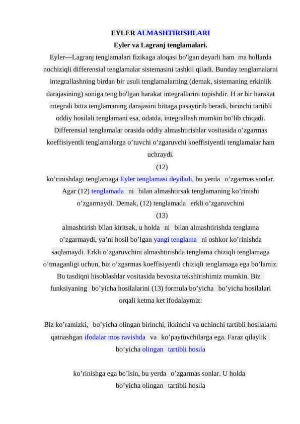 EYLER ALMASHTIRISHLARI