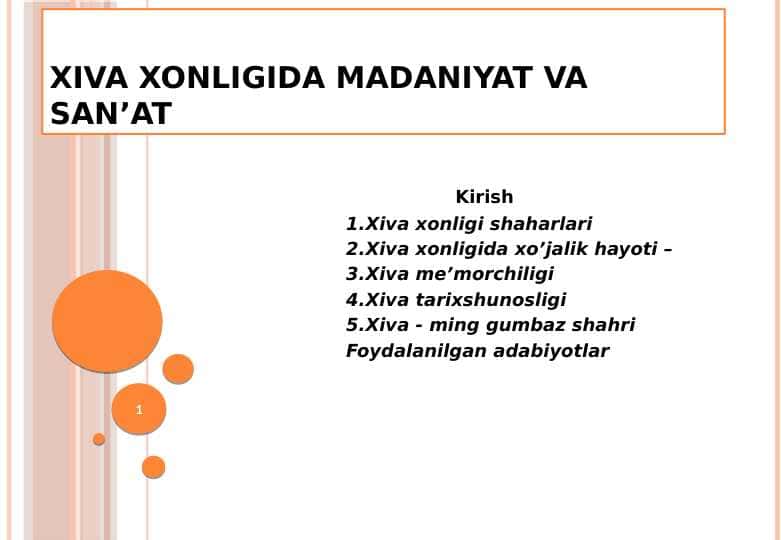 Xiva xonligida madaniyat va san’at