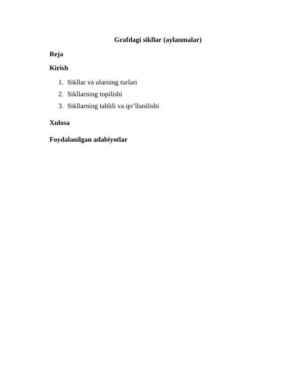 Grafdagi sikllar