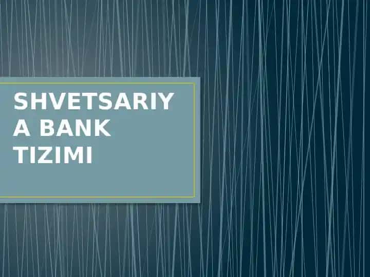 SHVETSARIYA BANK TIZIMI