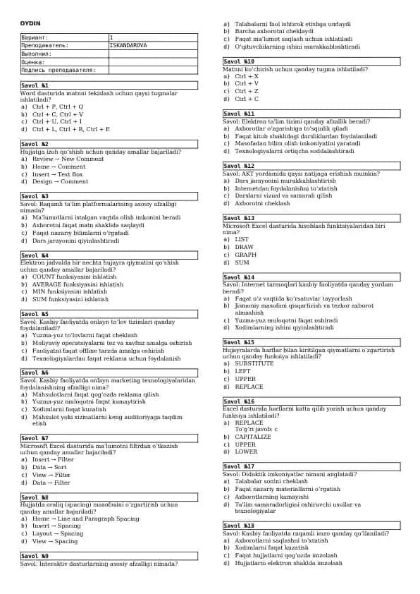 informatika test