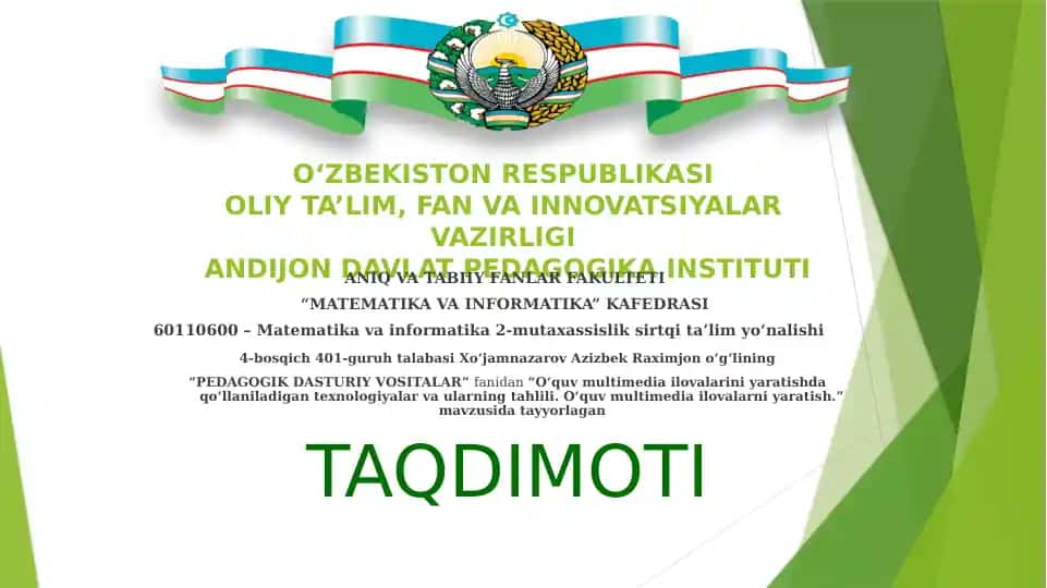 O‘quv multimedia ilovalarini yaratishda qo‘llaniladigan texnologiyalar va ularning tahlili. O‘quv multimedia ilovalarni yaratish