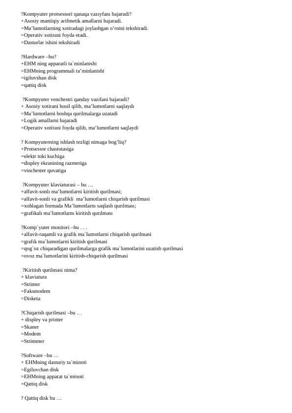 kompyuter taminoti test