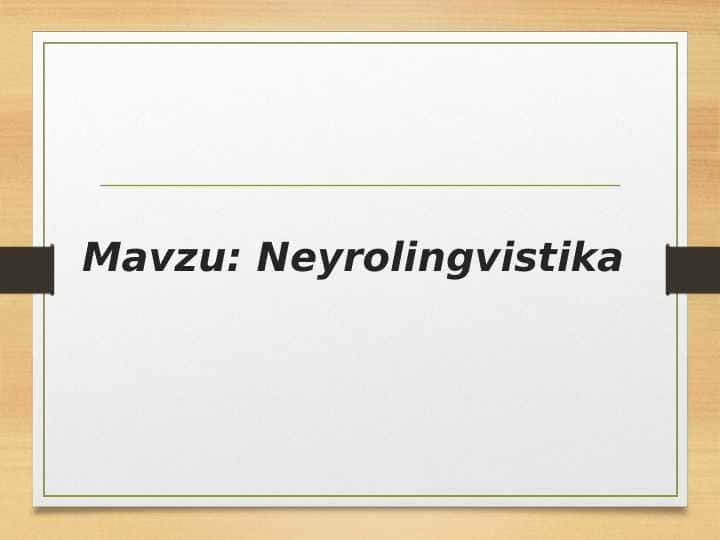 Neyrolingvistika