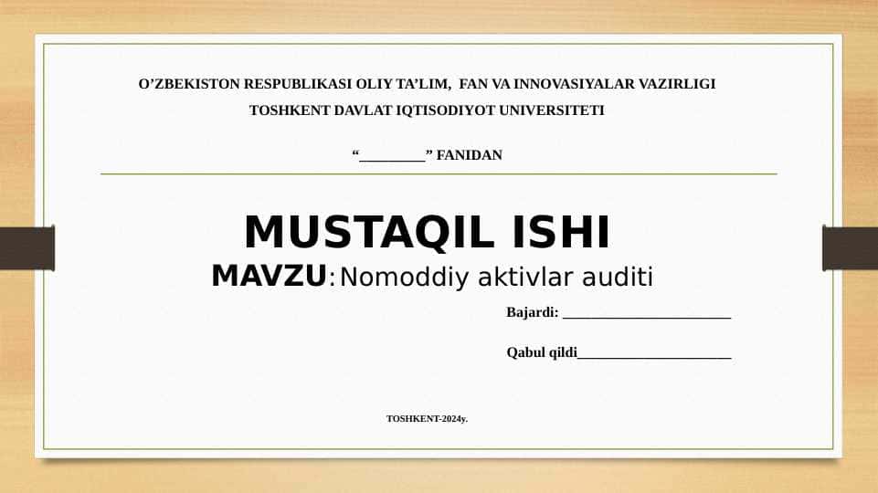 No moddiy aktivlar auditi