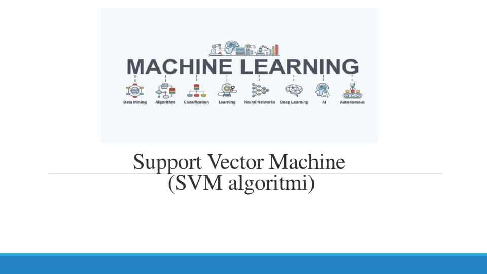 Support Vector Machine (SVM algoritmi)