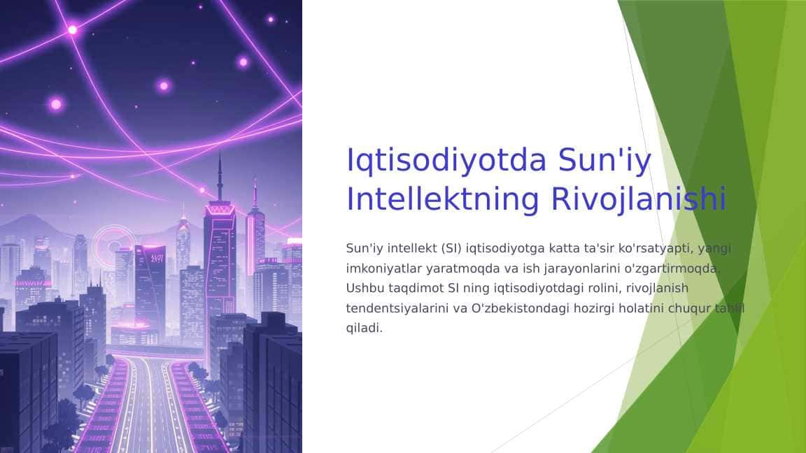 Iqtisodiyotda Sun'iy Intellektning Rivojlanishi
